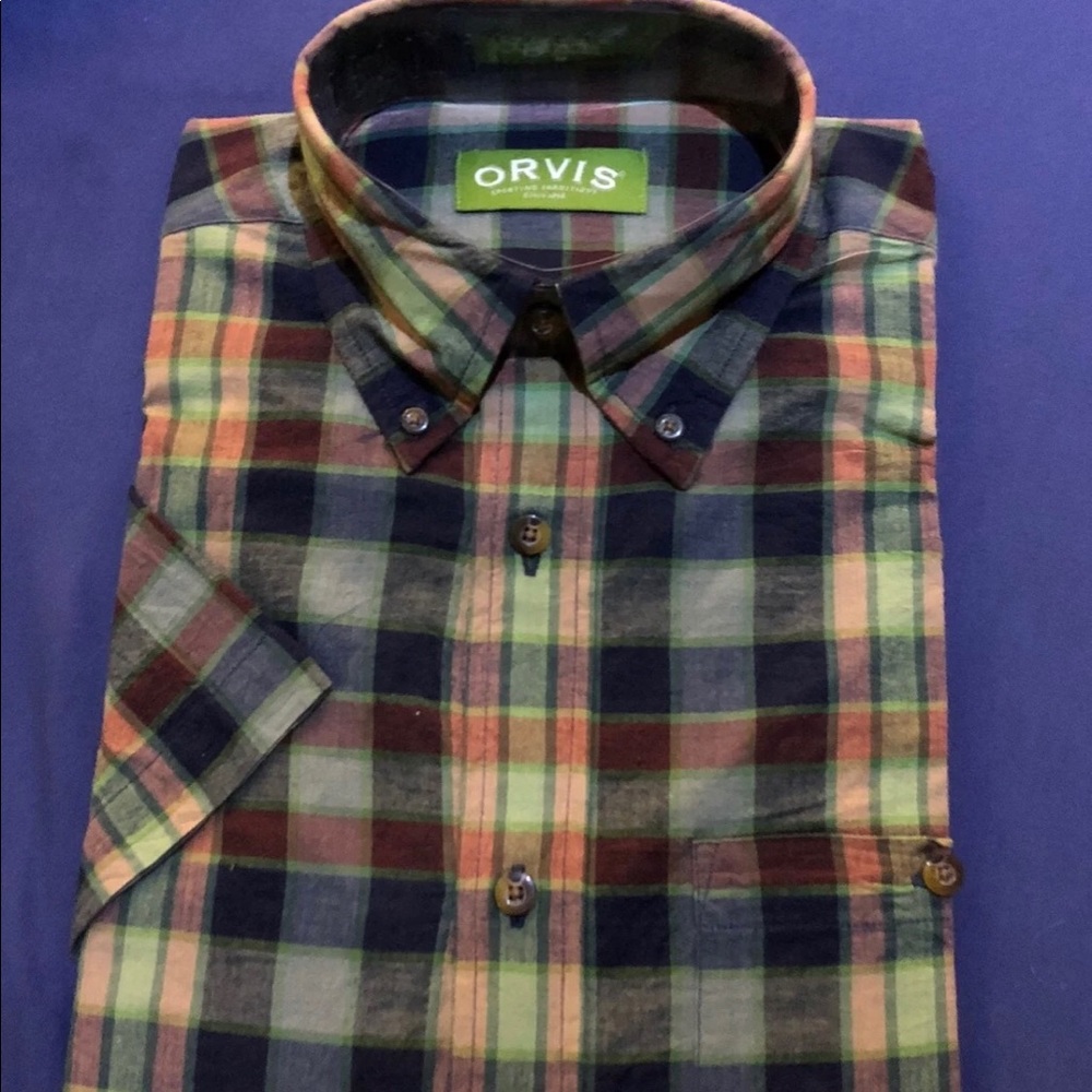 Orvis plaid long sleeve button up
